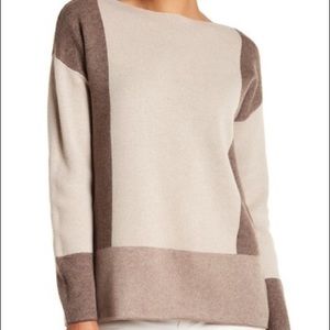 Intarsia Colorblock Cashmere Sweater